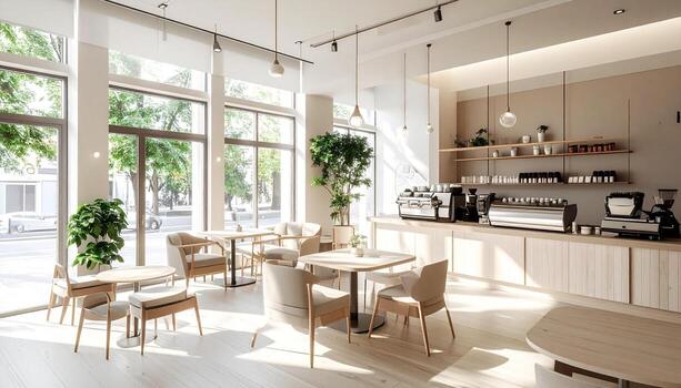 A bright hospitality space